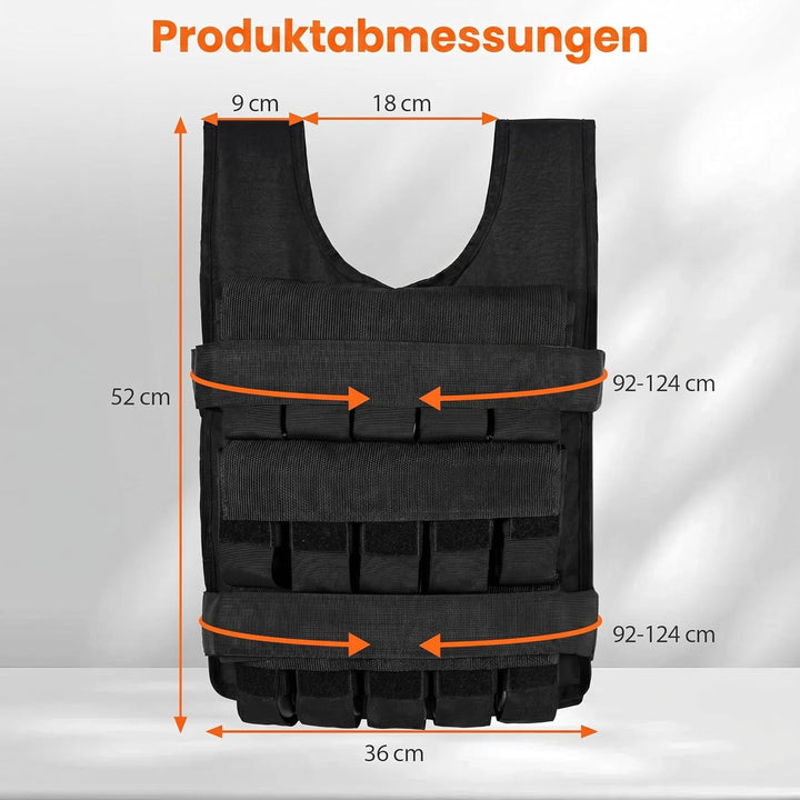 COSTWAY Gewichtsweste 20/30 kg, Brustgrösse Verstellbar, Trainingsweste mit abnehmbaren Eisensandsäc