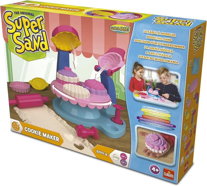 Goliath 83289 - Super Sand Cookie Maker, bunte Kekse aus Spiel-Sand backen, vielseitige Backformen f