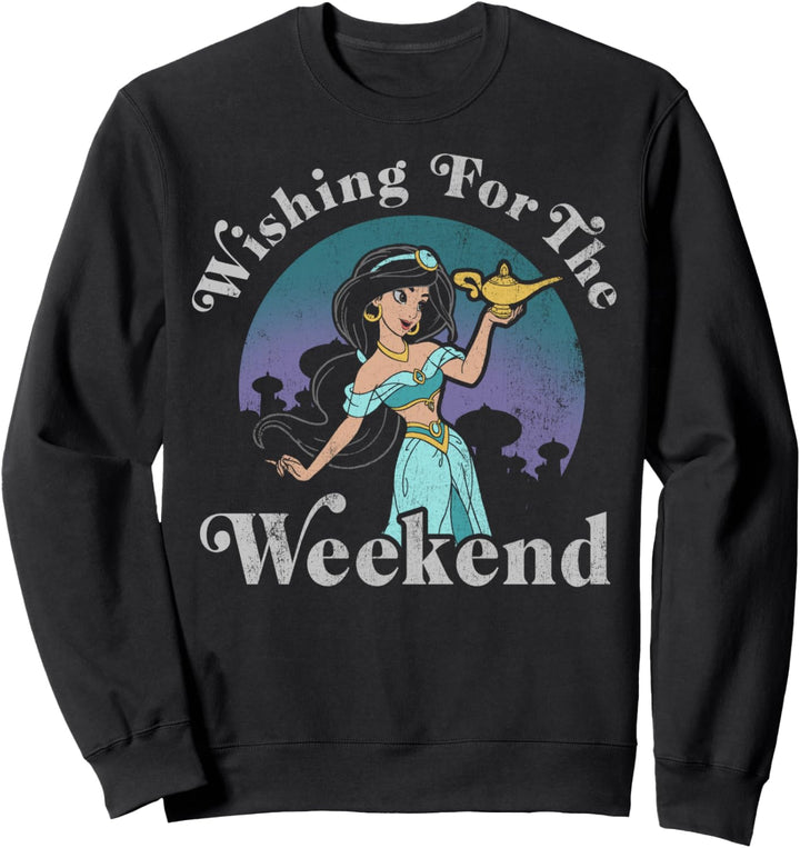 Disney Aladdin Jasmine Wishing For The Weekend Portrait Sweatshirt