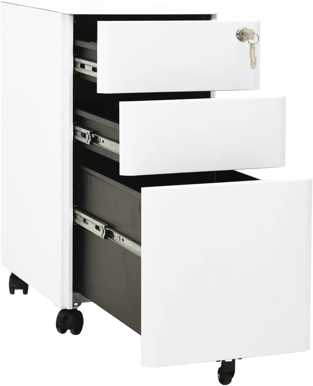 Tidyard Aktenschrank mit Rollen Büroschrank Schubladenschrank Stahlschrank Universalschrank Schrank