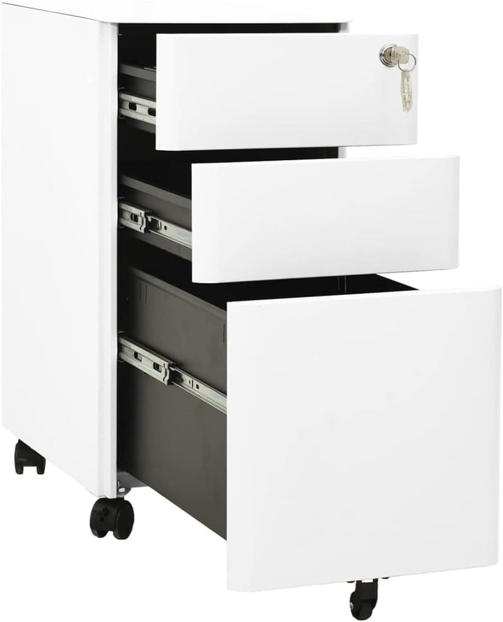 Tidyard Aktenschrank mit Rollen Büroschrank Schubladenschrank Stahlschrank Universalschrank Schrank