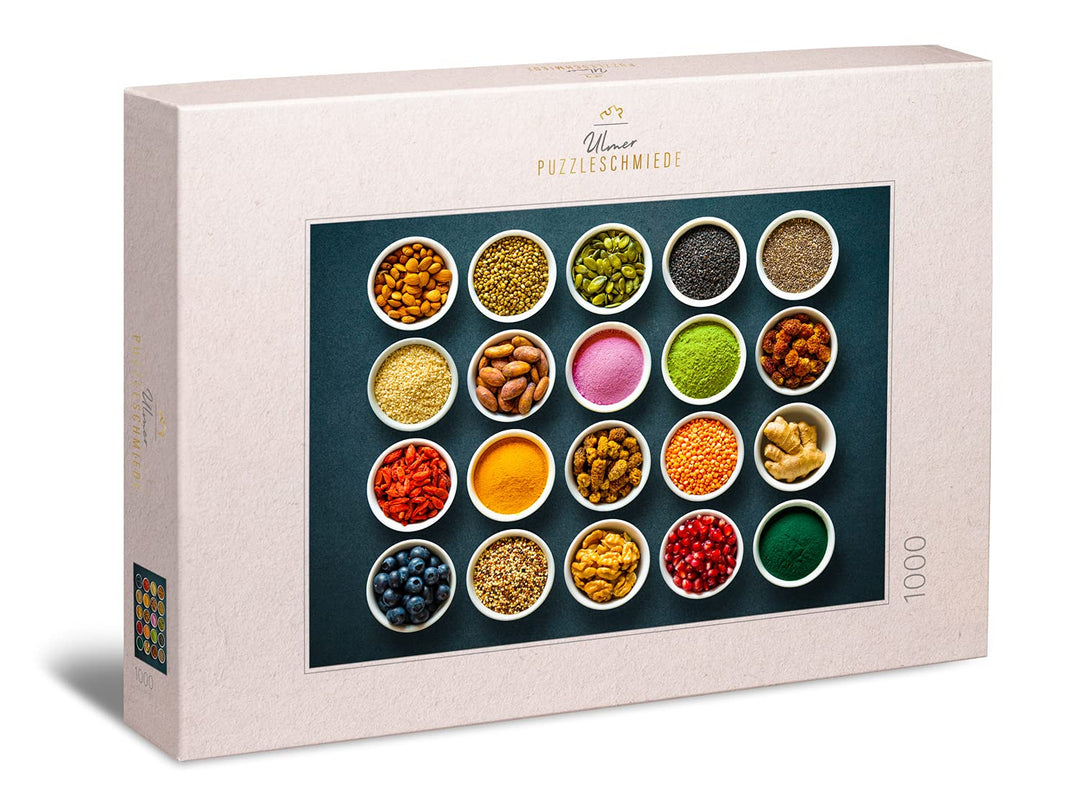 Ulmer Puzzleschmiede - Puzzle Superfood - innovatives 1000 Teile Erwachsenen-Puzzle mit Energie - da