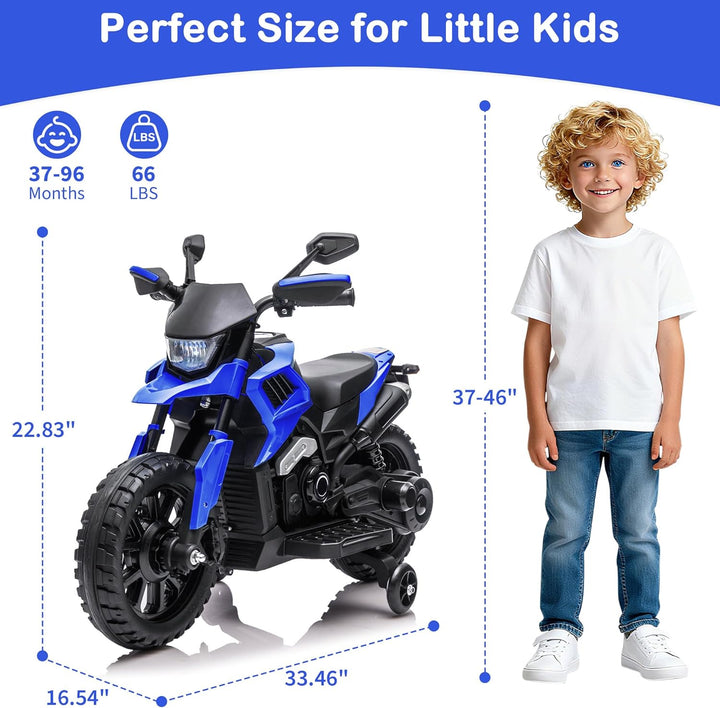 6V Elektro Motorrad Kinder, Kindermotorrad Mit 3 Geschwindigkeiten, Stützrädern, Max 6 Km/h, Bis Zu