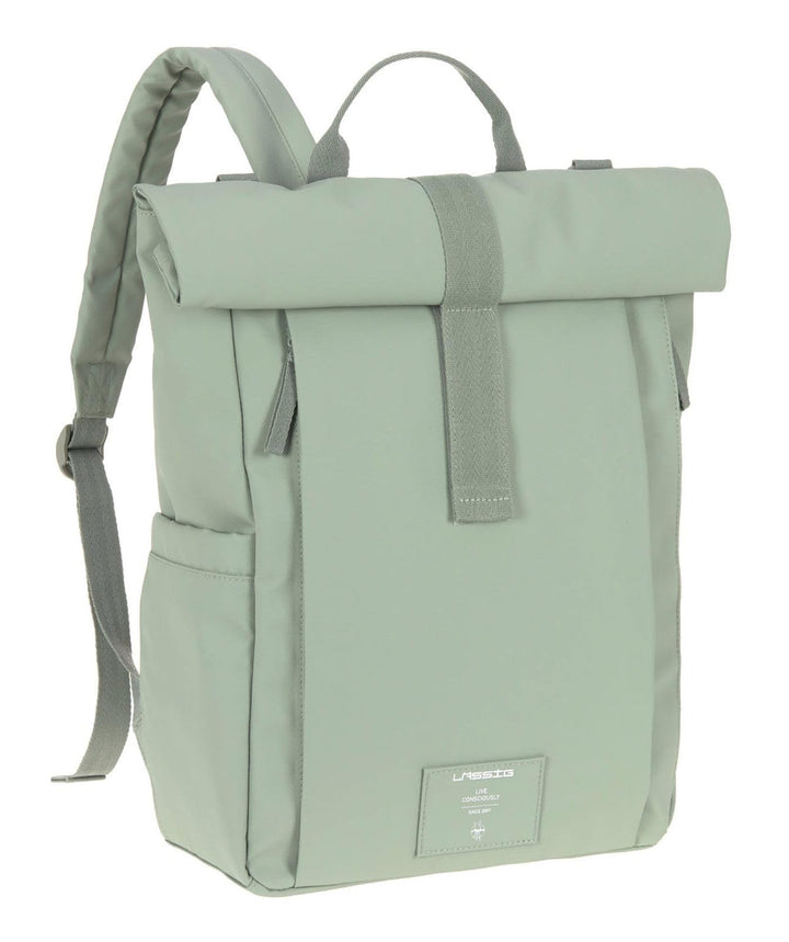 LÄSSIG Baby Wickelrucksack Wickeltasche Rucksack mit Wickelunterlage, Kinderwagenbefestigung, Flasch