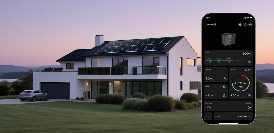 Marstek Venus D + 1 Erweiterungsakku (2,56 kWh) All-in-One Balkonkraftwerk mit Speicher, 4 MPPT für