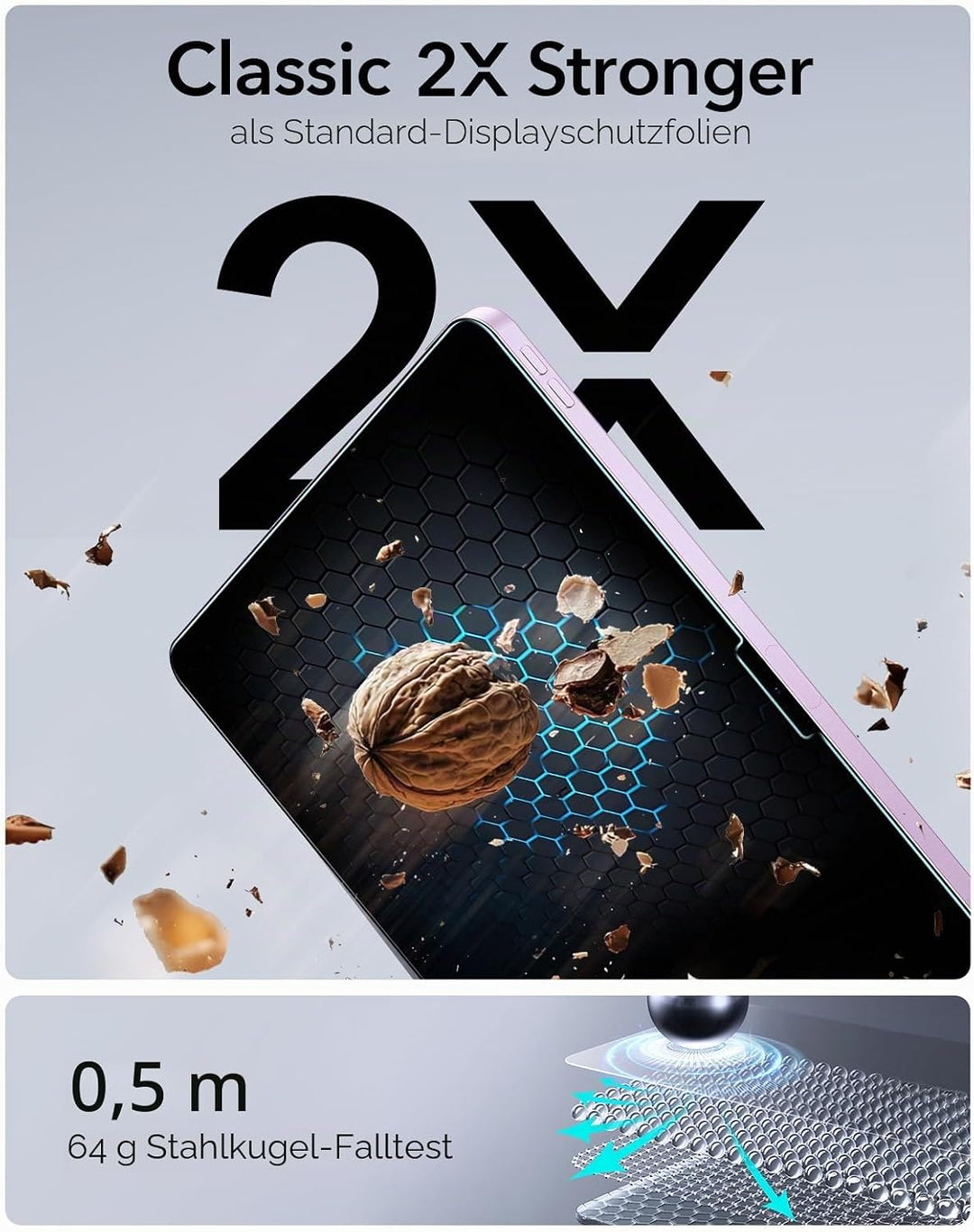 ESR 2 Stück, für iPad Air 13 Zoll M4/M3/M2 (8./7./6. Generation, 2026/2025/2024) für Panzerglas, Sch