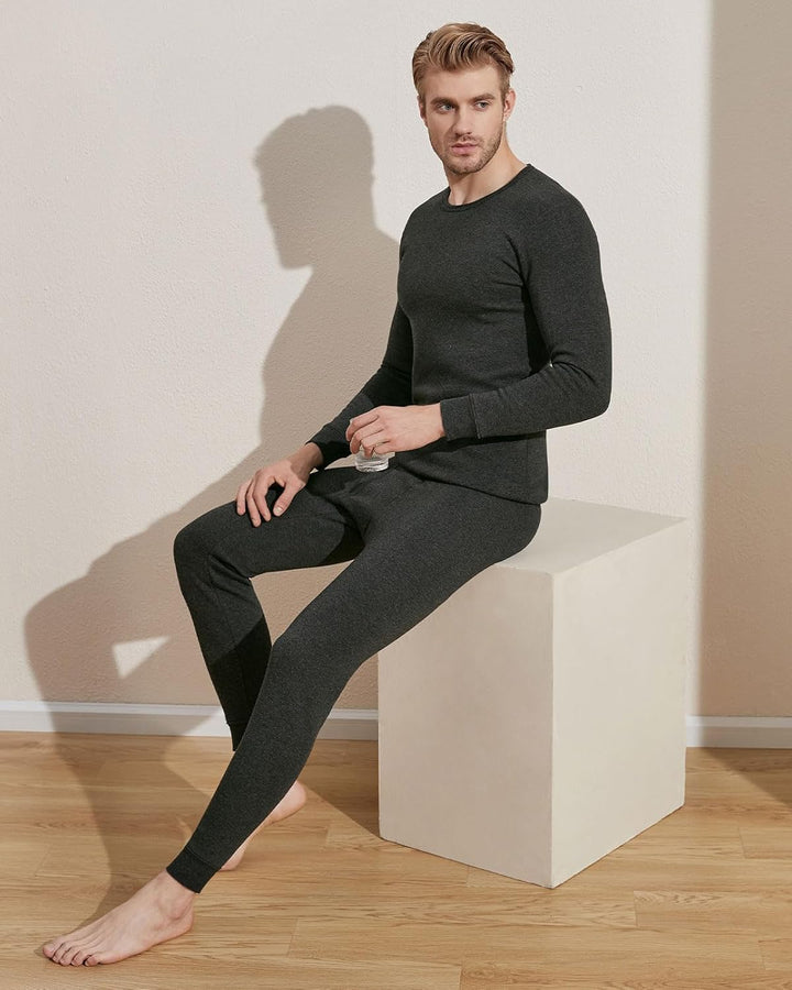 LAPASA Herren Extra warmes Dickes Thermounterwäsche Set, Samtfutter Funktionsunterwäsche, Thermoober