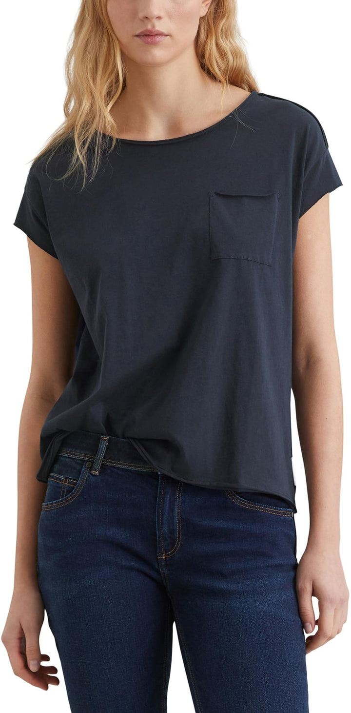 Marc OߴPolo Denim Damen T-Shirt aus Bio-Baumwolle Relaxed Fit XXS Scandinavian Blue, XXS Scandinavia