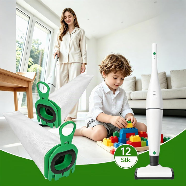 XIANGBIN 12 Stück Staubsaugerbeutel für Vorwerk Kobold VB100 Filtertüten Ersatz Beutel Zubehör Staub