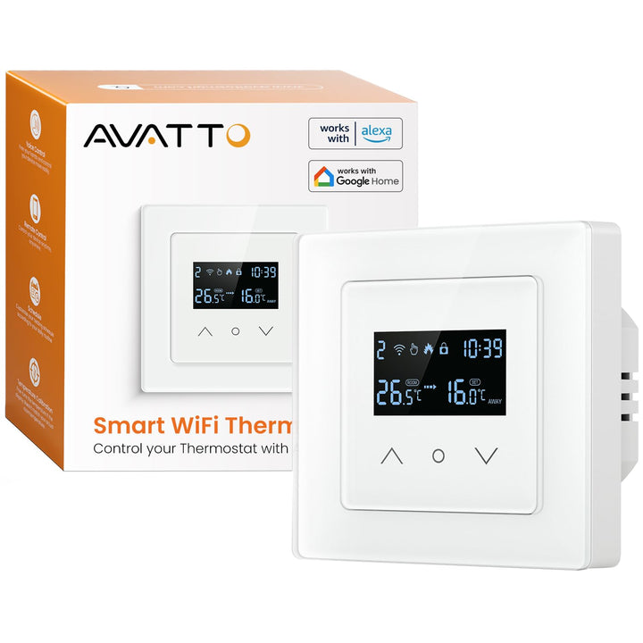 AVATTO Smart WiFi Wasser Fussbodenheizung Thermostate, System 55 Standard, Glasfläche, für Raumtempe