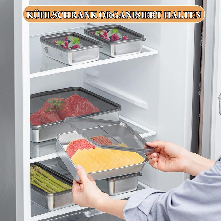Set mit 3 Aufschnittboxen für Kühlschrank,Wurst Aufbewahrung Kühlschrank,Aufschnittbox,Kühlschrank O