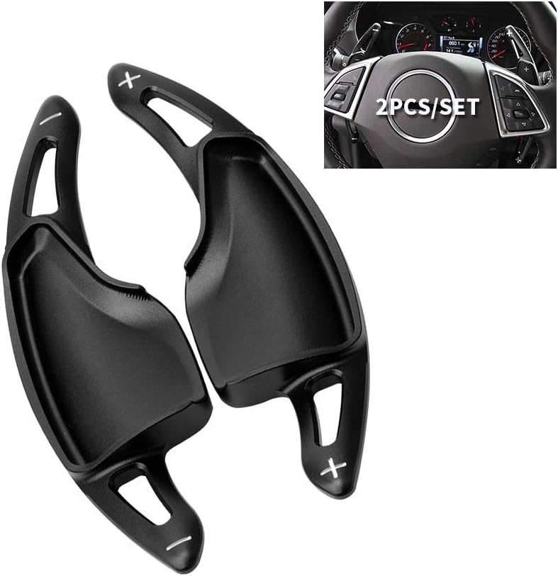 HIBEYO 2PCS Metall Ersatzsatz Lenkräder Schaltwippen für Chevy Chevrolet Camaro 2016-2019, C7 Corvet