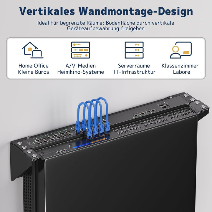2HE 19 Zoll Wandhalterung Rack, Vertikale &amp; Untertisch Montage, Stahl Server Rack Halter für Netzwer