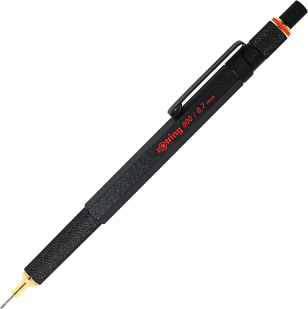 rOtring 800 Druckbleistift mit Einzug | 0,7 mm | Schwarz Schwarz 0,7mm Druckbleistift Single, Schwar