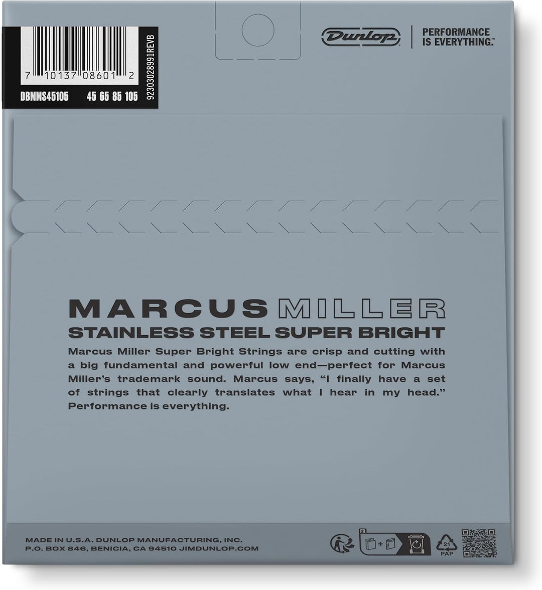 Dunlop DBMMS45105 Saiten Marcus Miller Super Bright, Medium.045-.105, 4 Saiten / Satz 45 - 105, 45 -