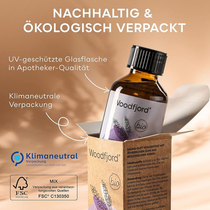 Saunaaufguss Lavendel BIO 100 ml I Premium Sauna Aufgussmittel für authentische und nachhaltige Saun