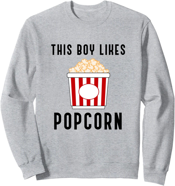 Junge mag Popcorn Lustiges Zitat Filme gucken Sweatshirt