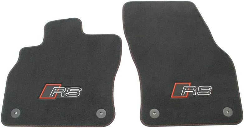 Audi 83B863691BRPP Textilfussmatten RS-Schriftzug Premium Velours Fussmatten 2X Stoffmatten vorn sch