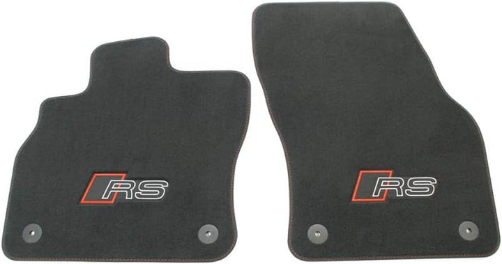Audi 83B863691BRPP Textilfussmatten RS-Schriftzug Premium Velours Fussmatten 2X Stoffmatten vorn sch