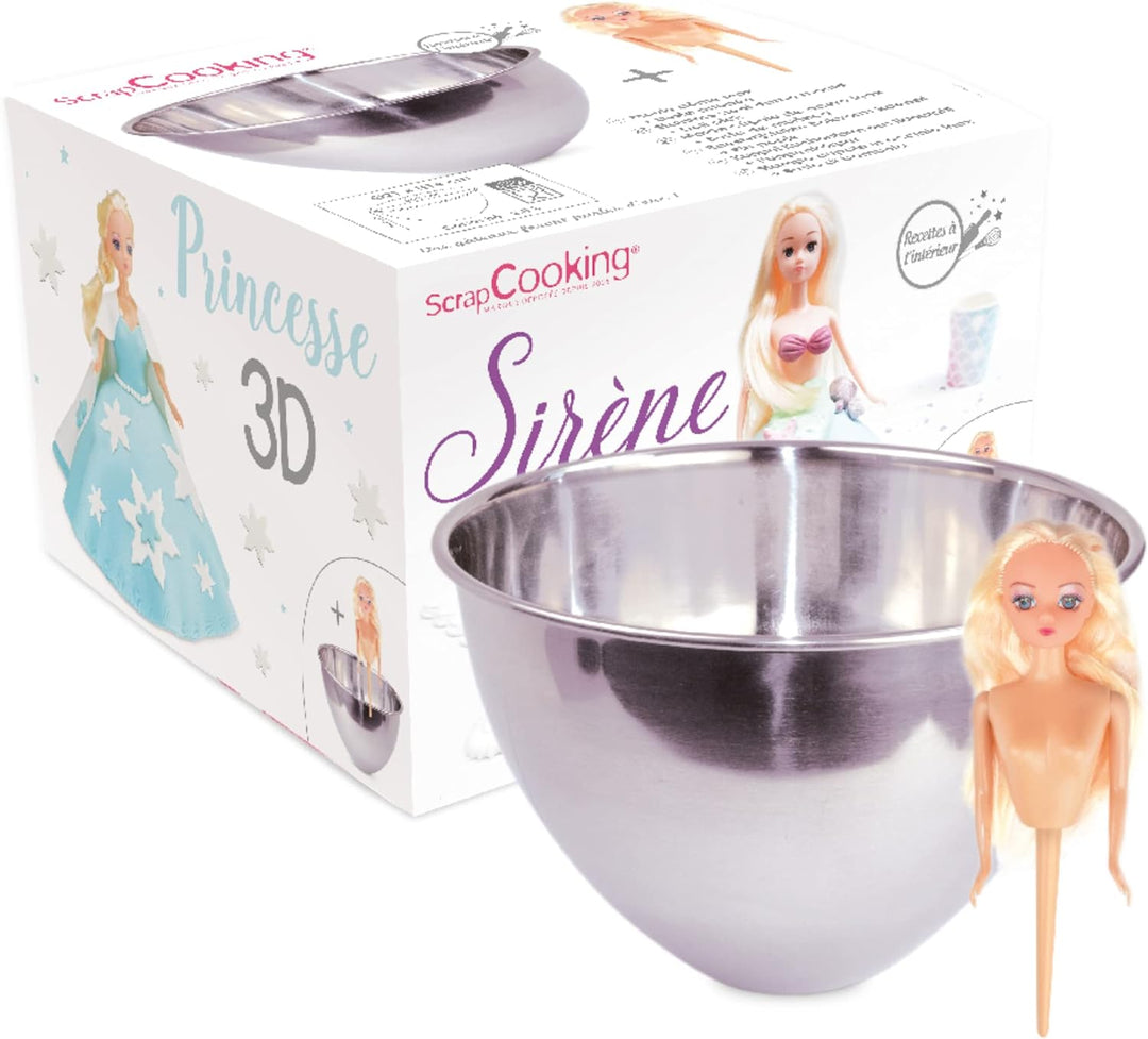 ScrapCooking - Kuchenform Prinzessin - Edelstahlkuppel & Puppenbüste für Prinzessin, Meerjungfrau, I