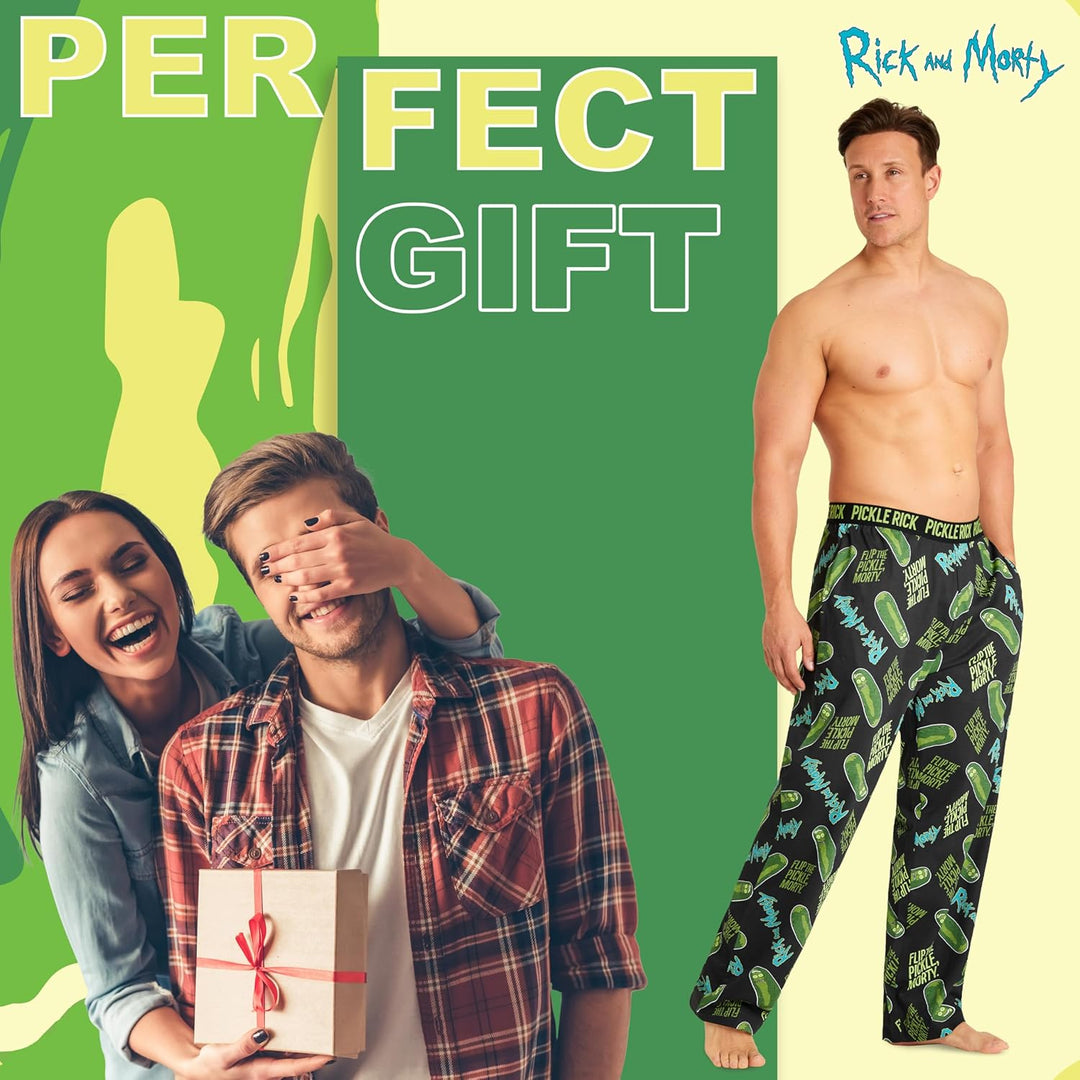 RICK AND MORTY Herren-Schlafanzughosen - Weihnachts Pyjamahosen für Herren - Schlafhose Herren Lang