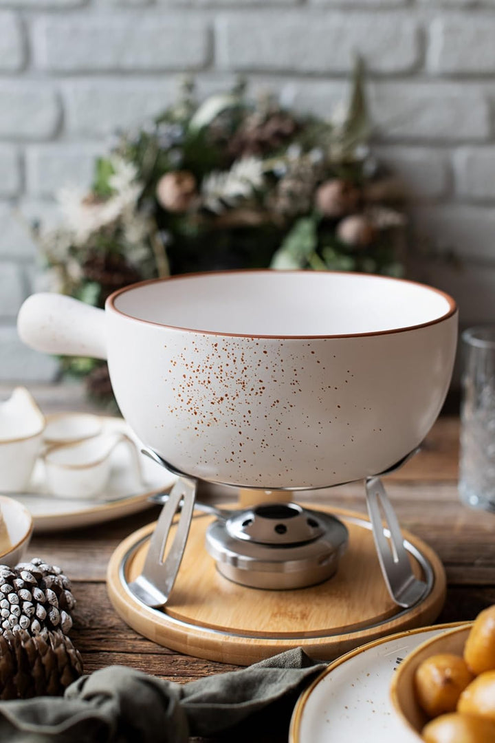MÄSER 935480 Serie Pintar, 6 Personen, Käsefondue Set im Vintage-Stil, Keramik