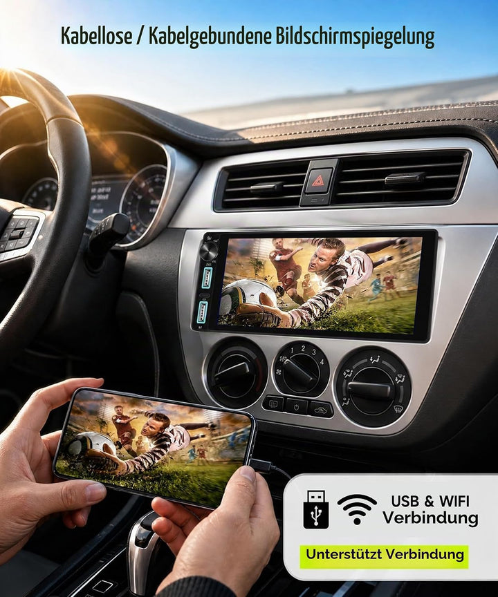 Rimoody DAB+/DAB Autoradio 1 Din mit Wireless Carplay Android Auto Bluetooth 5.2, 6.86 Zoll Touchscr