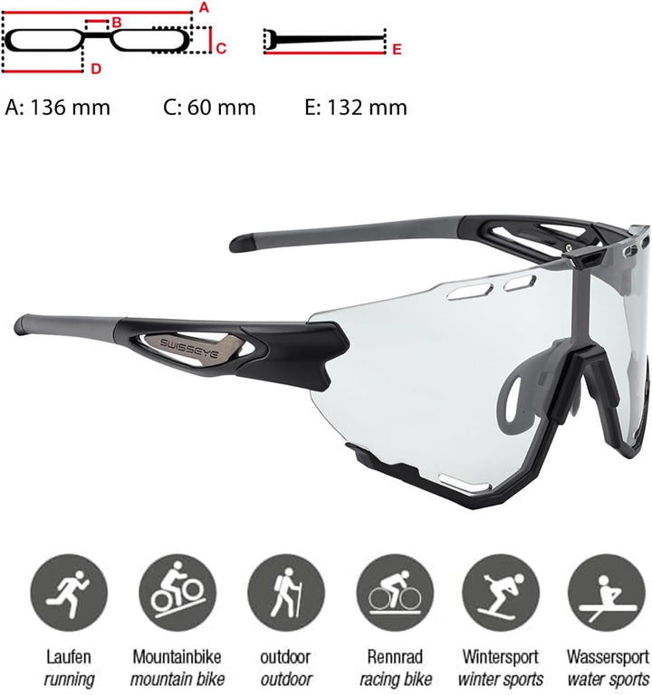 Swiss Eye Unisex Mantra Sportbrille Einheitsgrösse black matt/anthracite, Einheitsgrösse black matt/