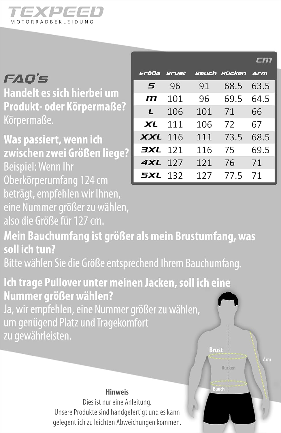 TEXPEED Motorradjacke herren mit protektoren - Motorrad Biker Wasserdicht Jacke Mit CE Rüstung (EN 1