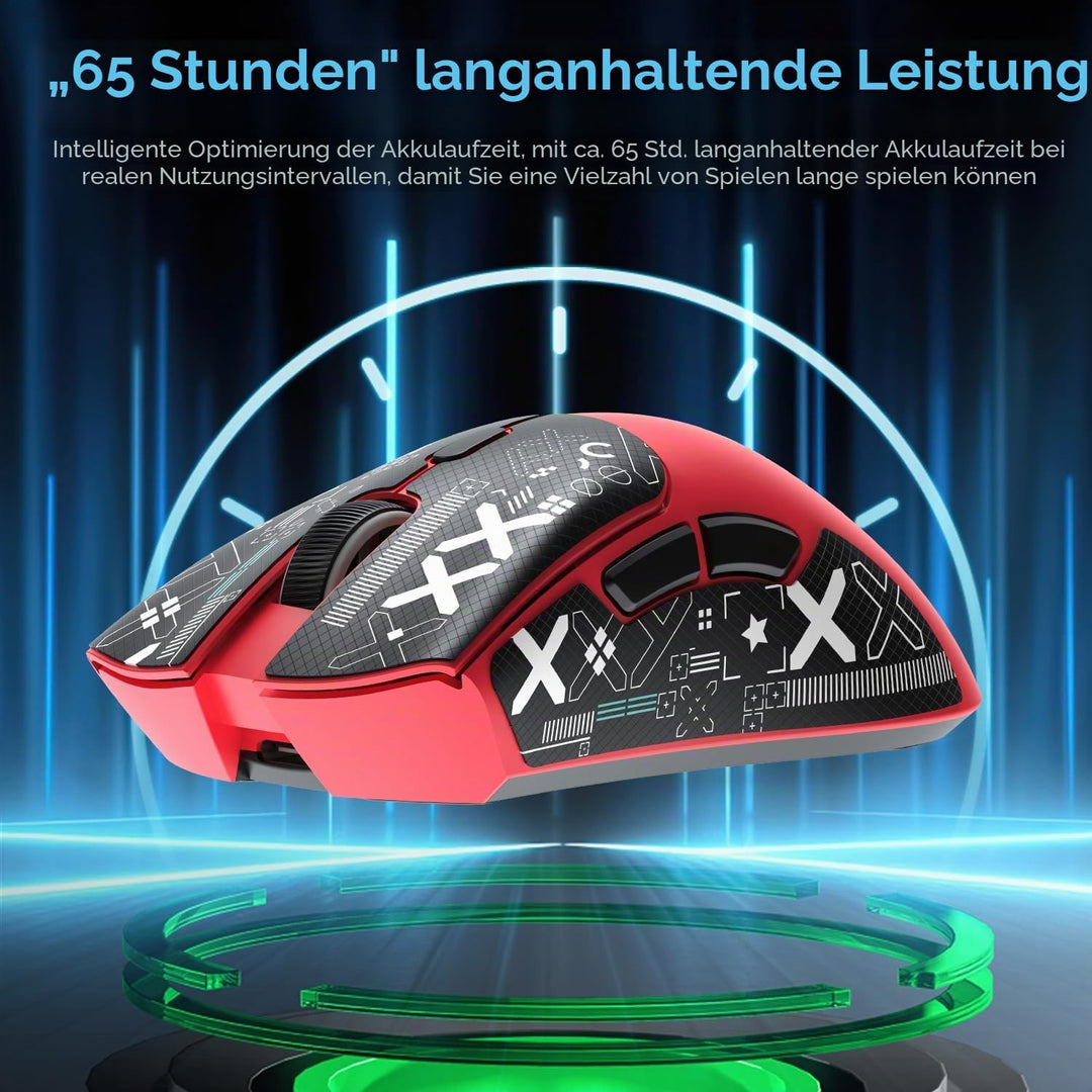ATTACK SHARK R1 59g Superlight Maus mit Klebeband, PixArt PAW3311 Gaming-Sensor, BT/2,4G kabellose/k