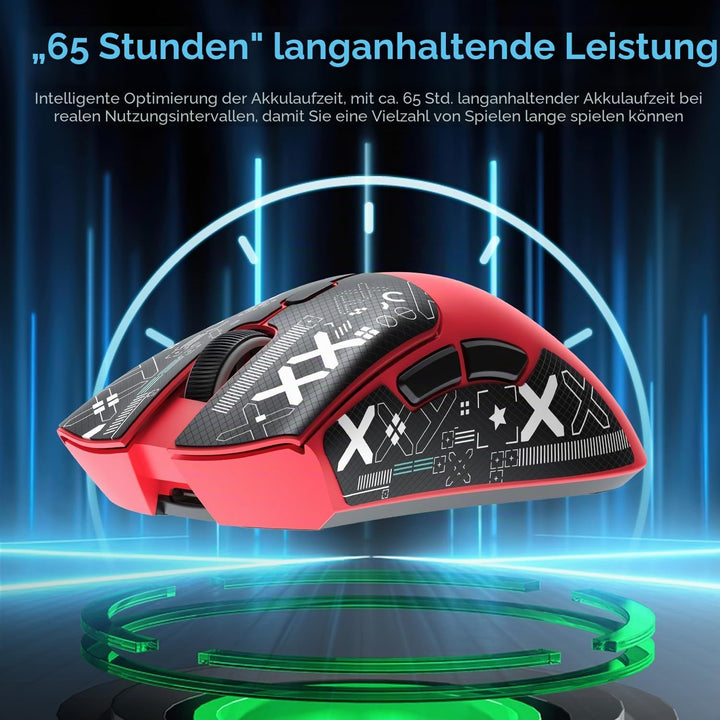 ATTACK SHARK R1 59g Superlight Maus mit Klebeband, PixArt PAW3311 Gaming-Sensor, BT/2,4G kabellose/k