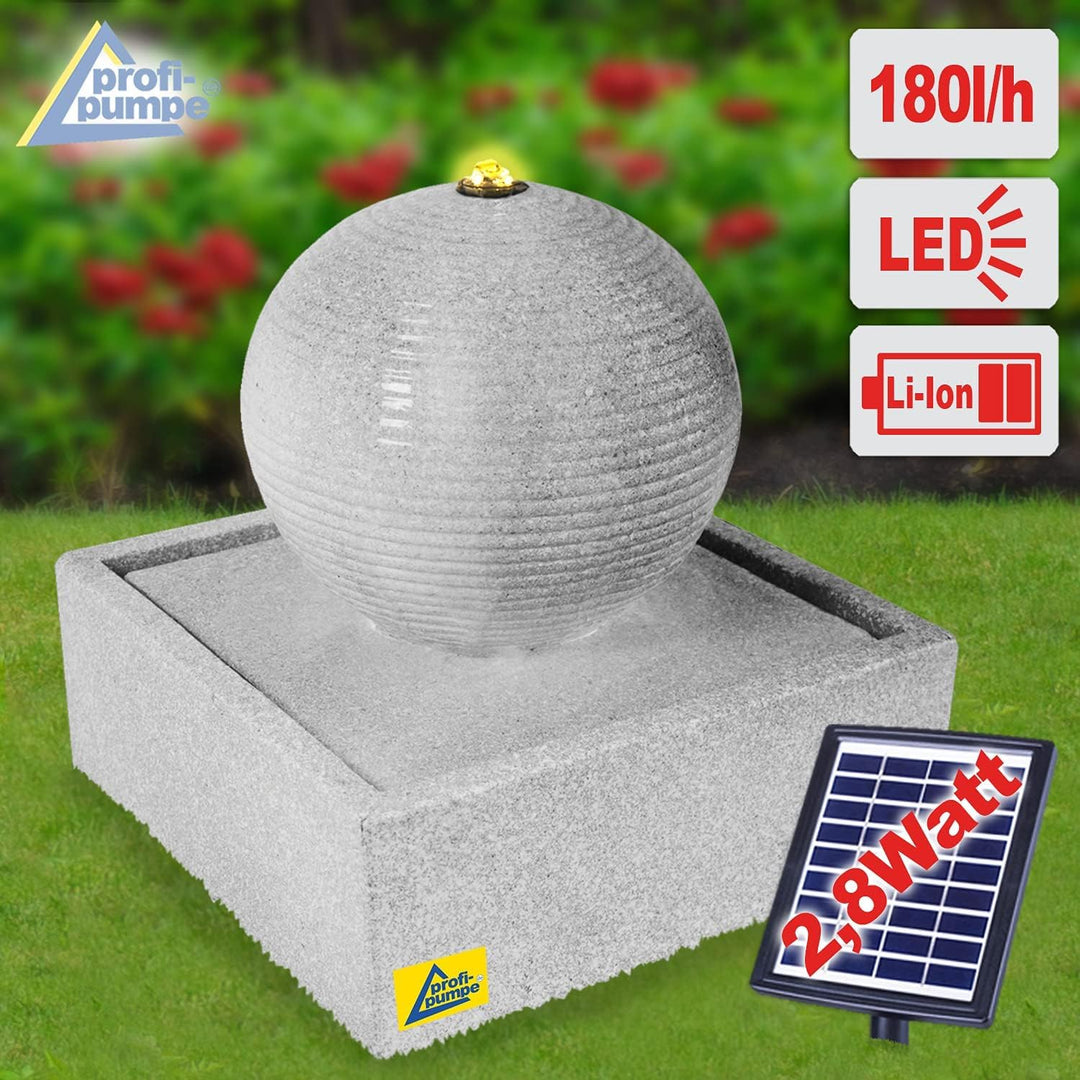 Gartenbrunnen Solarbrunnen Brunnen, Vogelbad Wasserfall, Gartendeko mit Pumpe, Wasserspiel für Garte