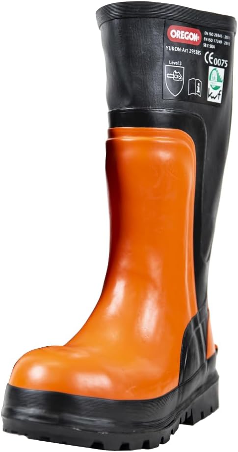 Oregon Yukon Kettensägen-Schnittschutz-Gummistiefel aus naturkautschuk, mit Stahlkappen (Grösse 46)