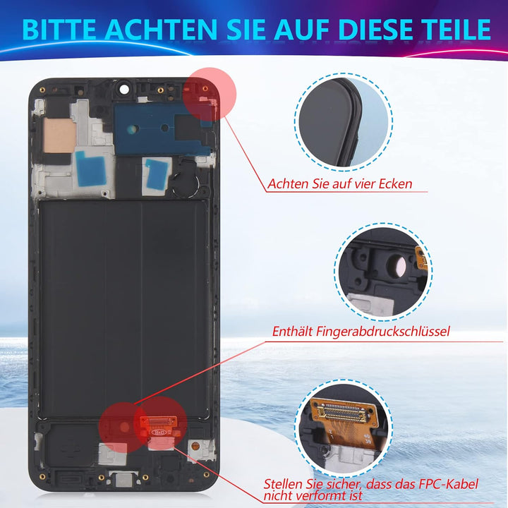 RongZy Kompatibel mit Samsung Galaxy A50 SM-A505FN/DS A505FD A505F A505A A505 Ersatz Bildschirm LCD