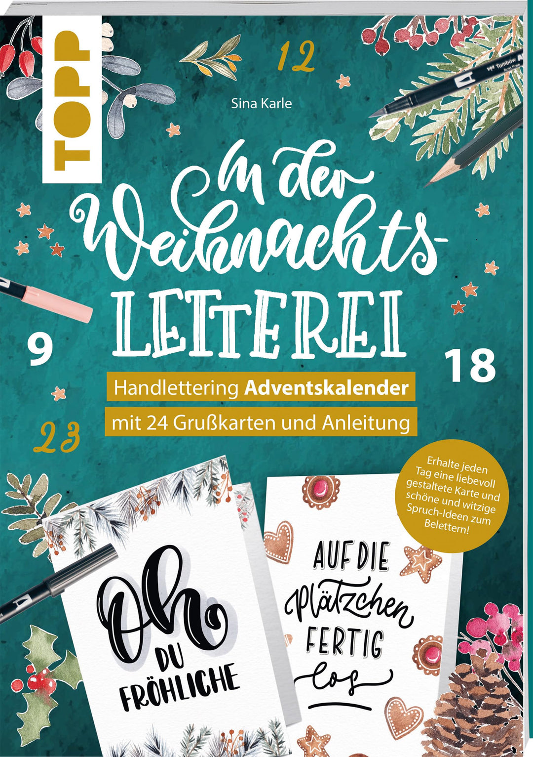 In der Weihnachtsletterei. Adventskalender: Handlettering Adventskalender. Mit 24 Grusskarten und tä