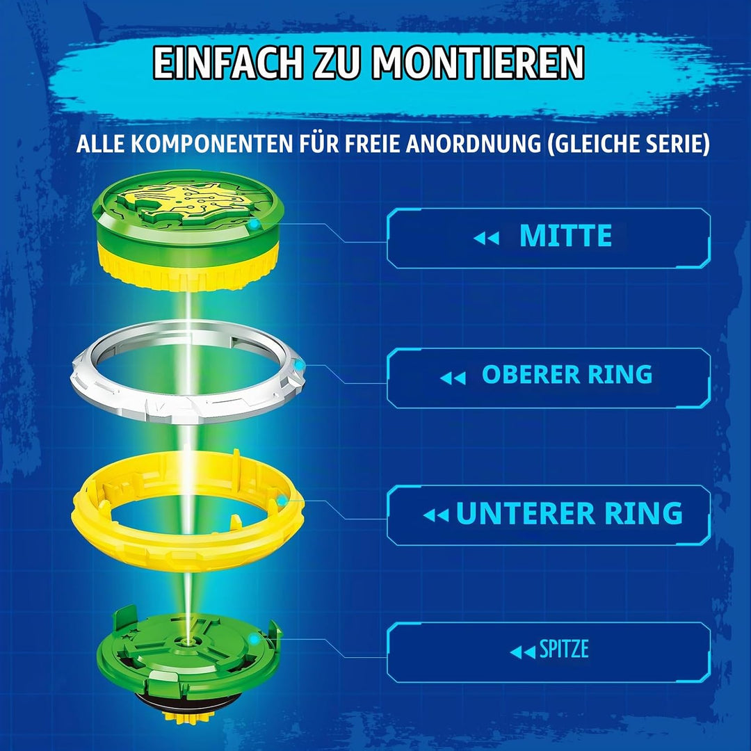 INFINITY NADO Kreisel für Kinder Metall Spielzeug Jungen, Battle Tops Kreisel Launcher Spielzeug, Sp
