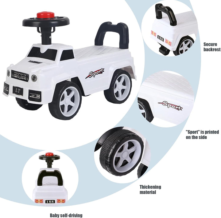 Rutschauto für Kinder, mit Hupe und Staufach, mit Hupe, Stauraum unter dem Sitz, Rutschfläche für Kl