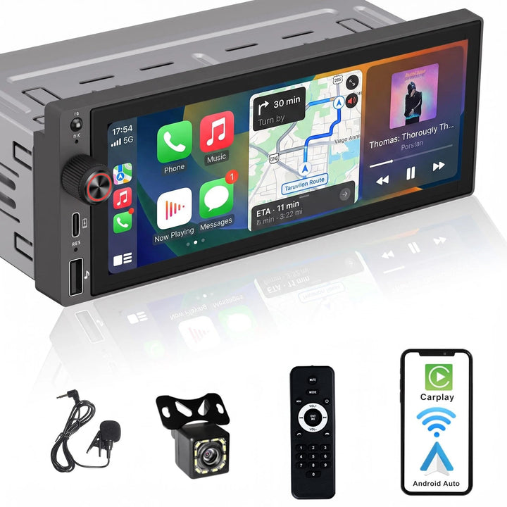 Autoradio 1Din mit Bildschirm(6,9" In-Cell-Display) Wireless CarPlay, 6.9"