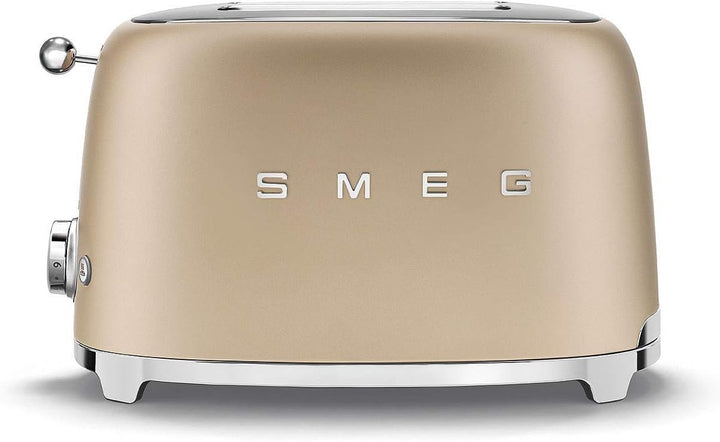 SMEG, 2x2 TSF01CHMEU -Toaster, 2 Fächer für 2 Scheiben, 6 Vergoldungsniveaus, Heizfunktion, Abtauung