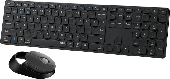 Rapoo 9750M kabelloses Tastatur-Maus Set Wireless Deskset 1600 DPI Sensor wiederaufladbarer Akku fla