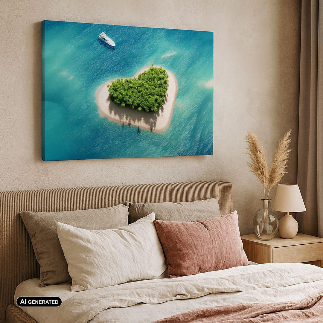 Bilder auf Leinwand 100x70cm Leinwandbild Sail Insel Meer Aussicht Natur Gross Wanddeko Bild Schlafz