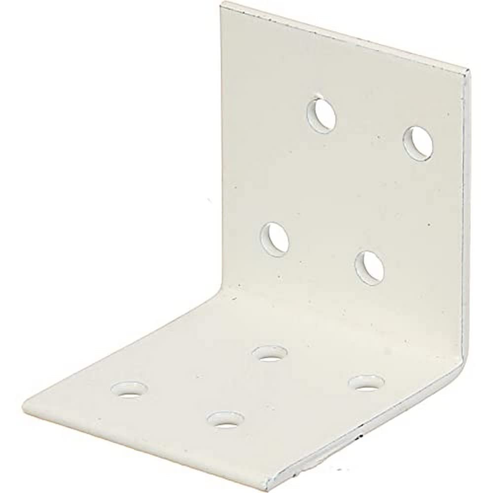 Alberts 846466 Winkelverbinder | verzinkt, weiss kunststoffbeschichtet | 40 x 40 x 40 mm | 50er Set