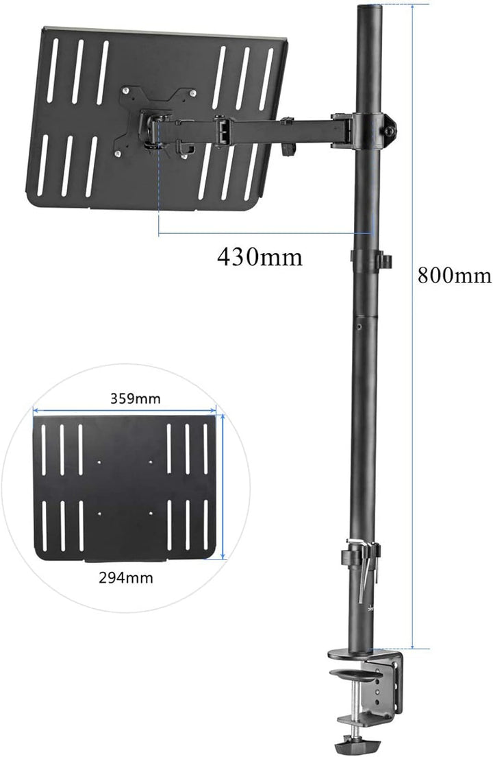 suptek Monitor Arm mit Laptop Halterung, Volleinstellbar für 13-27 Zoll LCD LED Bildschirm bis zu 17