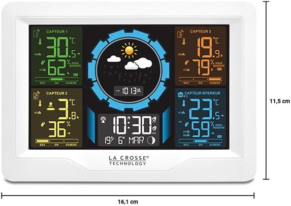 La Crosse Technology - WS6304 Wetterstation bunt 3 Sensoren – Weiss