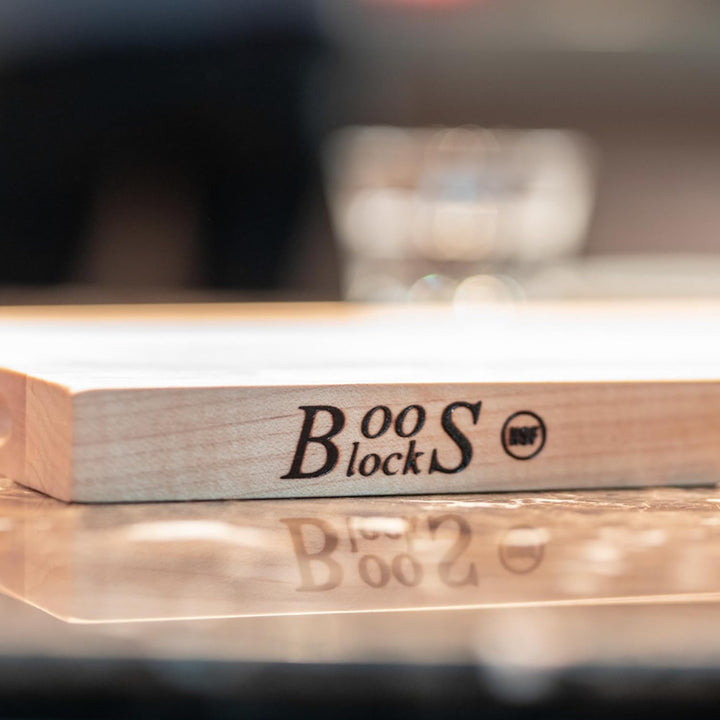 Boos Block Scheidebrett – 40 x 25 x 2,5 cm - Nordamerikanisches Ahorn Schneidebrett Gross – Hackbloc