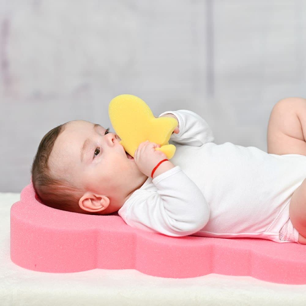 Lorelli Baby Badewanneneinlage, weich, 2 Schwämme, mit verschiedenen Motiven gelb, gelb