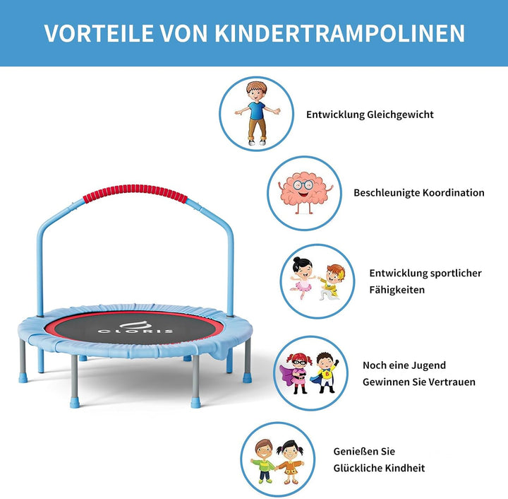 CLORIS 101,6 cm faltbares Fitness-Trampolin – maximale Belastung 220bl, Rebounder mit verstellbarem