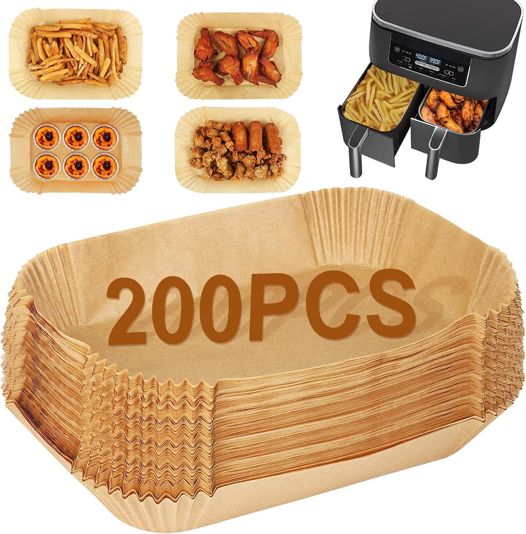 200PCS Backpapier für Heissluftfritteuse, Air Fryer Zubehör für Ninja SL400EU/AF400EU/AF451EU Foodi