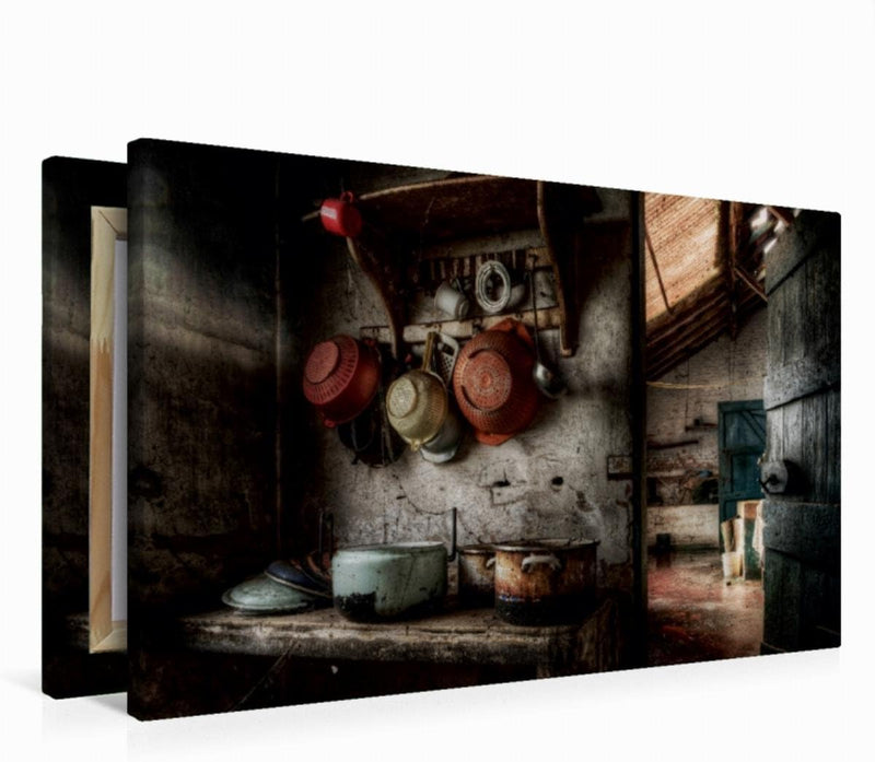 Premium Textil-Leinwand 75 x 50 cm Quer-Format Alte Farm in Belgien | Wandbild, HD-Bild auf Keilrahm