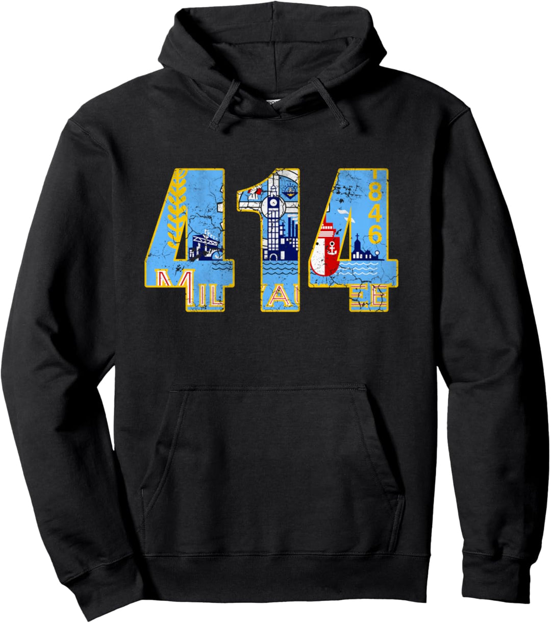 414 Milwaukee Flagge Wisconsin Herren Damen Kinder Pullover Hoodie